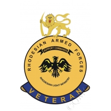 Rhodesian Armed Forces Support Commando RLI Veterans Sticker